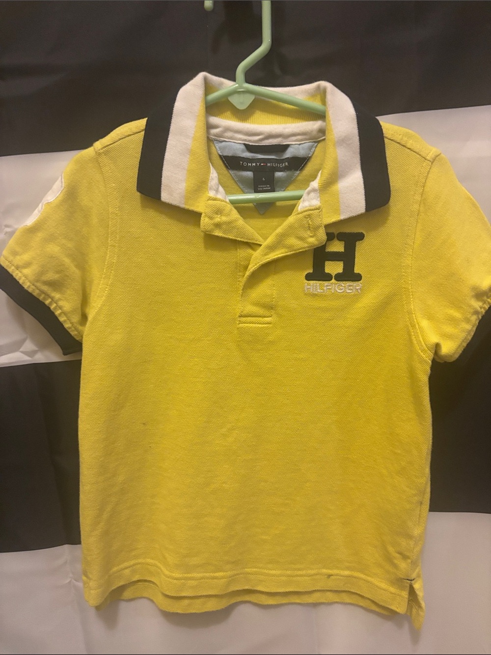Tommy Hilfiger Yellow Polo with Black & White Trim